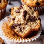 Peanut Butter Banana Muffins with Chocolate Chips Recipe