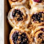 Blueberry Muffin Cinnamon Rolls with Cream Cheese Icing Recipe