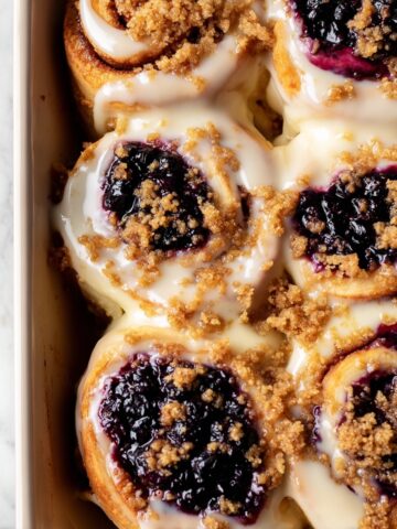 Blueberry Muffin Cinnamon Rolls with Cream Cheese Icing Recipe