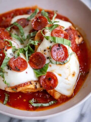 Pepperoni Pizza Chicken Skillet Recipe