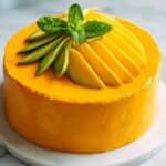 Mango Cake with Mango Cream Filling and Fresh Mango Garnish Recipe