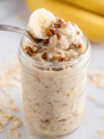 Healthy Banana Bread Overnight Oats Recipe